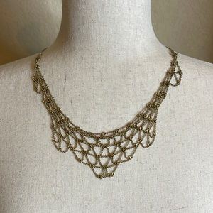 1937 costume gold tone mesh necklace